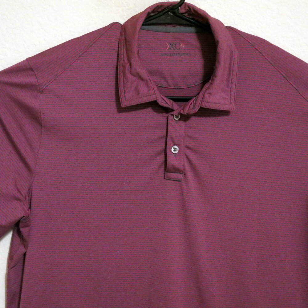 Johnston & Murphy Shirt Mens Large XC4 Short Sleeve Performance Polo Red Black